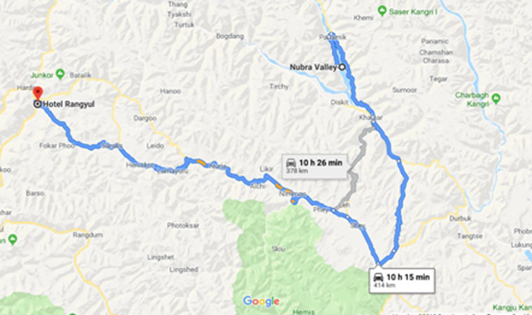 How to Reach Hotel Rangyul from Nubra Valley