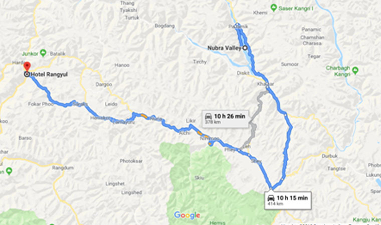 How to Reach Hotel Rangyul from Nubra Valley Photo How to Reach Hotel Rangyul from Nubra Valley